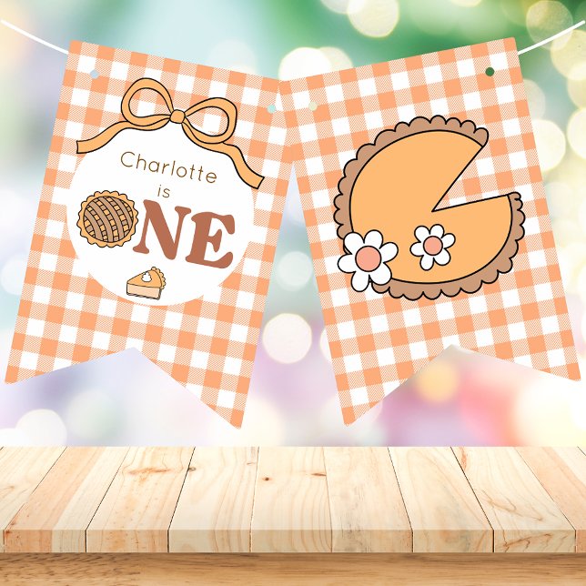 Cutie Pie Pumpkin Birthday Banner Vimplar (Skapare uppladdad)