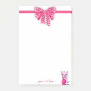 Cutie Rosa Kitten Tecknad Post-it Block