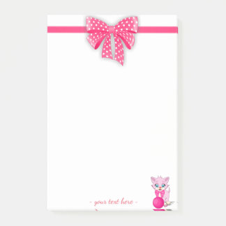 Cutie Rosa Kitten Tecknad Post-it Block