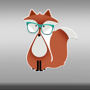 Cutie Tecknad Hipster Fox Vinyl Sticker Klistermärken