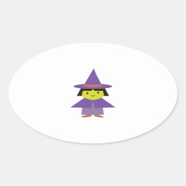 Cutie Witch Ovalt Klistermärke