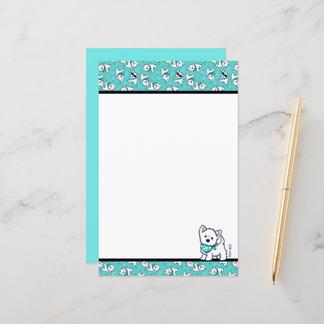 Cutieface Westies KiniArt Stationery (Fram/Back In Situ)
