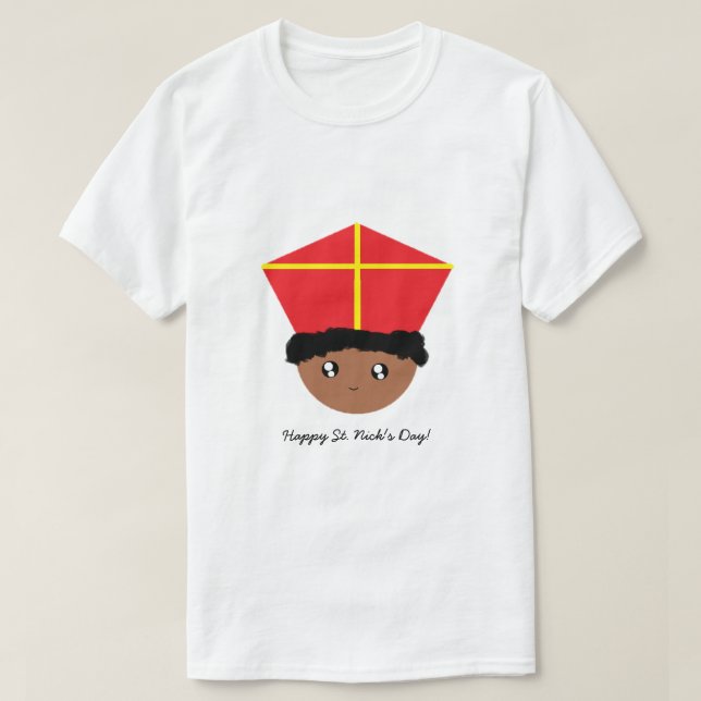 Cutieful lurar den konstSt Nicholas miteren Zwarte T Shirt (Design framsida)