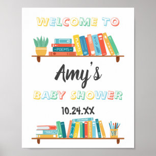 Cuties Bok Nerd ThLED Background Baby Shower Poster