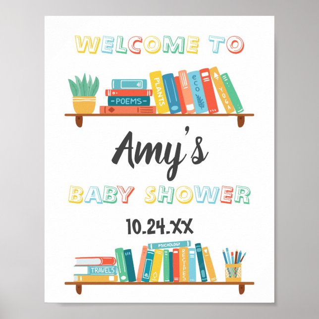 Cuties Bok Nerd ThLED Background Baby Shower Poster (Framsidan)