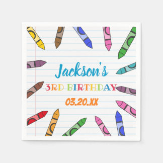 Cuties Crayon Art Papper Colorful Party Birthday Pappersservett