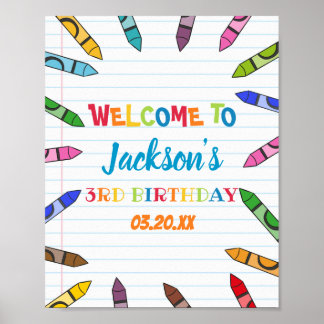 Cuties Crayon Art Papper Colorful Party Birthday Poster
