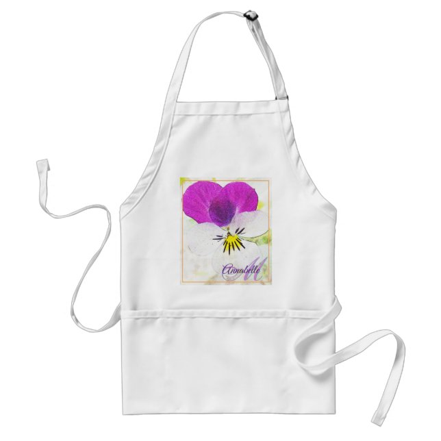 Cutiest Flower - Viola Monogram Förkläde (Framsidan)