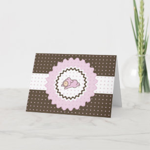 Cutietoots Baby Shower Inbjudan (rosa och brun)