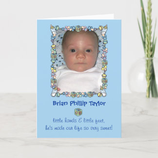Cutietoots Birth Notice - Pojke Meddelande