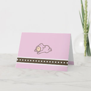 Cutietoots Rosa och Brown Baby Notecard Tack Kort