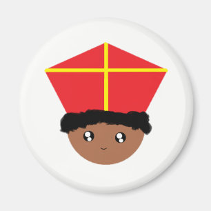 Cutinice Kids Art St Nicholas Miter Zwarte Piet Magnet