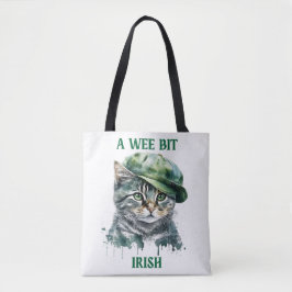 CUTLE LITTLE IRISH GRÅTT TABBY KATT MED CAP TYGKASSE