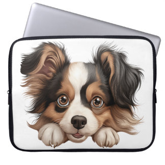 CUTLE LITTLE PAPILLON PUPPY HUND LAPTOP FODRAL