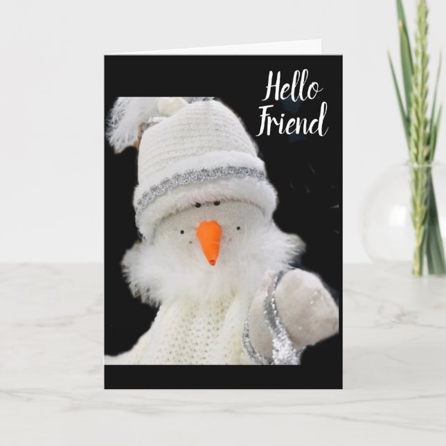 CUTLE LITTLE SNÖGUBBE SÄGER *GOD JUL TILL DIG** KORT (Framsida)