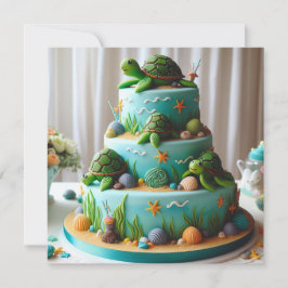 CUTLE LITTLE TURTLES THEMED DECORARATED BIRTHDAY C KORT