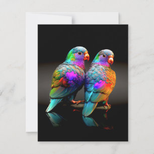 CUTLOVEBIRD/FÄRGFUL LOVEBIRD ANTECKNINGSKORT