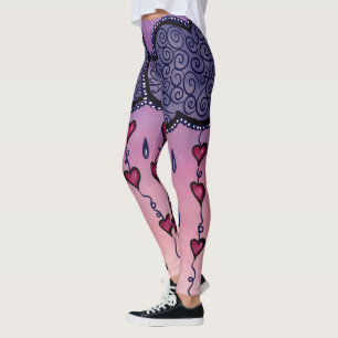 Cutmoln, hjärta och regndroppar leggings