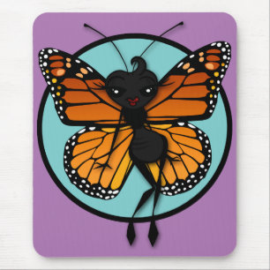 CUTMONARCH BUTTERFLY DAM LODRÄT MOUSE PAD MUSMATTA