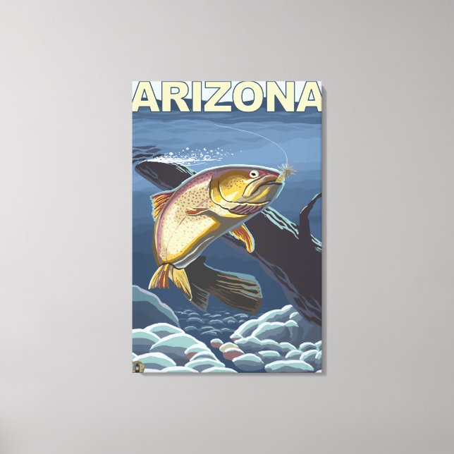 Cutmynningtrout FishingArizona Canvastryck (Framsida)