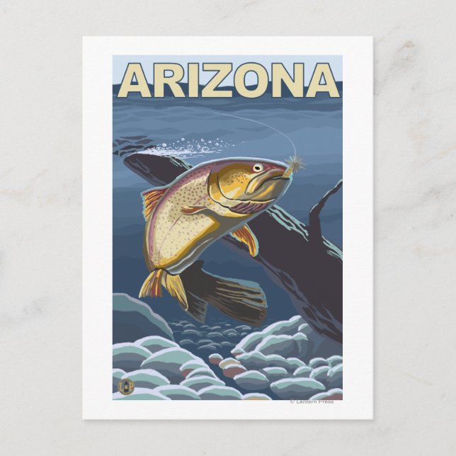 Cutmynningtrout FishingArizona Vykort (Framsida)