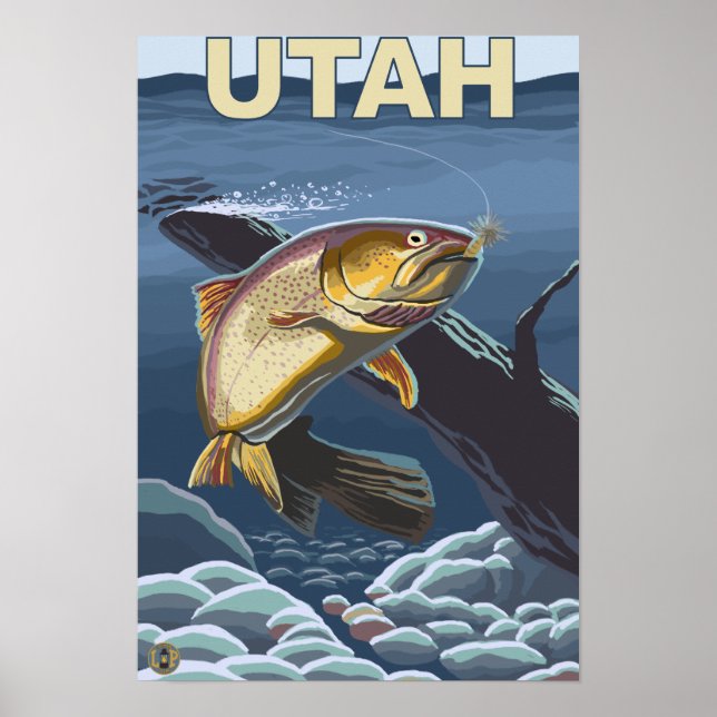 Cutmynningtrout FishingUtah Poster (Framsidan)
