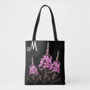 Cutomizable M monogram söt rosa blommor blommigt Tygkasse
