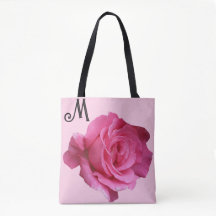 Cutomizable M monogram söt rosa ros blommigt