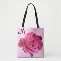 Cutomizable M monogram söt rosa ros blommigt