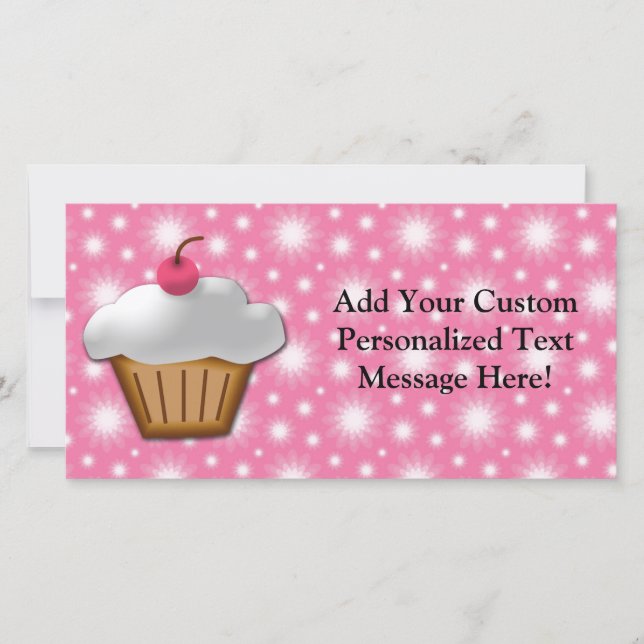 Cutout Cuptårta med Rosa Cherry på topp (Framsida)