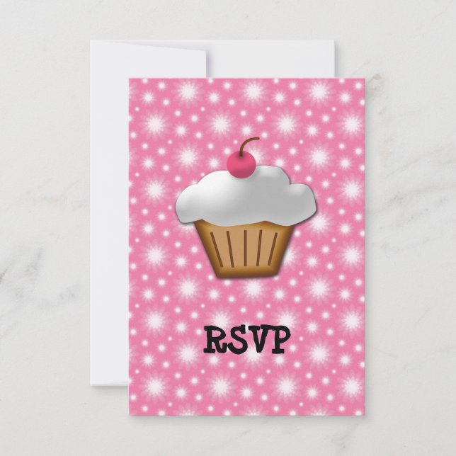 Cutout Cuptårta med Rosa Cherry på topp OSA Kort (Framsida)