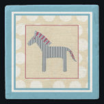 Cutout Zebra på Cream Background Stenunderlägg<br><div class="desc">Denna avskärningszebra av Chariklia Zarris-gryn på gräddbakgrunden,  innesluten i en röd gräns. Med högdagrar i mannen och svan och ett blixtande öga är den här zebra redot att underhålla dina barn. Köp den här utskriften och lägg den i barnens lekrum.</div>