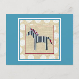 Cutout Zebra på Cream Background Vykort