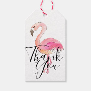Cutr tackar den rosa flamingoen dig gåvamärkren presentetikett
