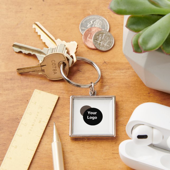 CUTTECKNAD ROSA GENONE KEYCHAIN FYRKANTIG SILVERFÄRGAD NYCKELRING (Skrivbord)