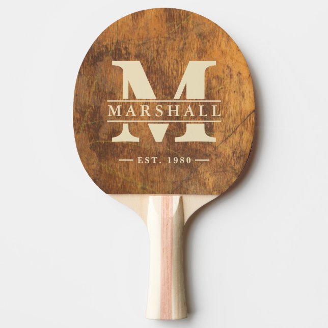 Cutting Block Monogram & Name Overlay Pingisracket (Framsidan)
