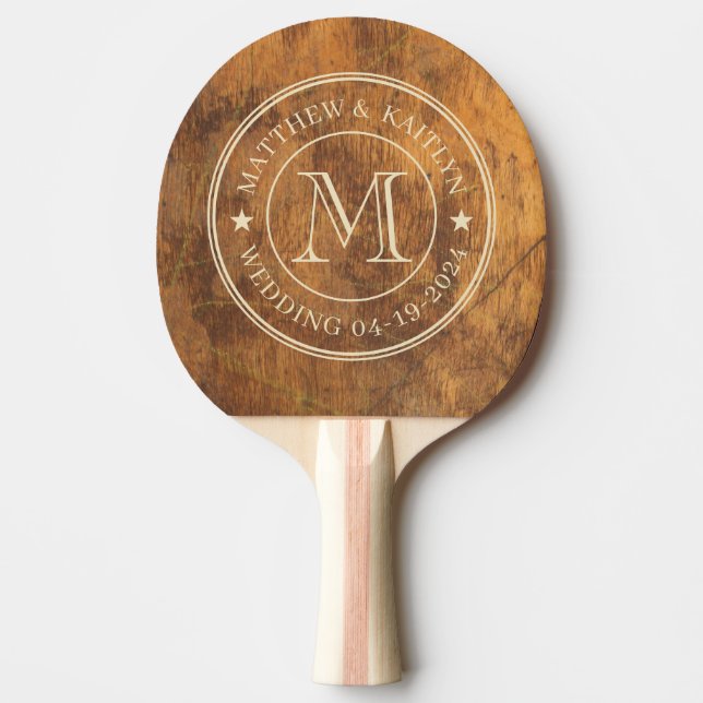 Cutting Block Wedding Monogram Star Pingisracket (Framsidan)