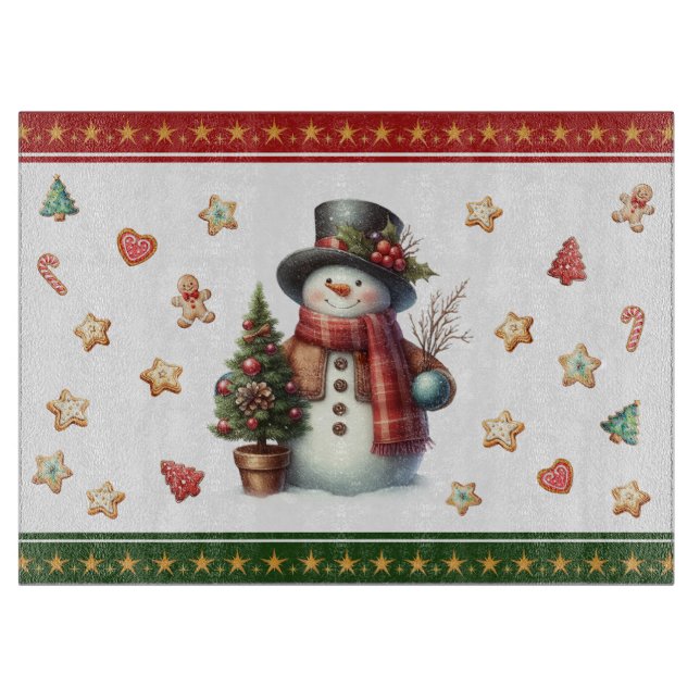 Cutting Board Large Snowman and Christmas Cookies (Framsidan)