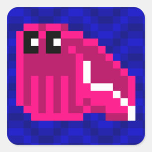 Cuttle Scuttle Mimi rosa cuttlefish-dekal lakan Fyrkantigt Klistermärke