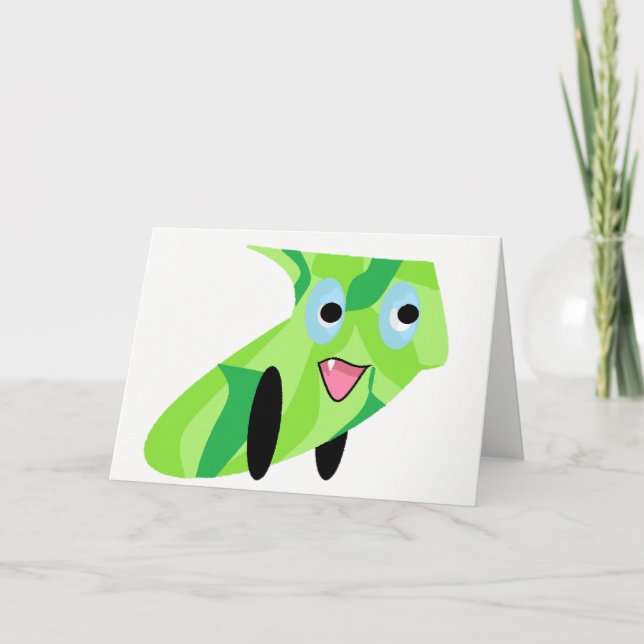 Cuturey-Hund för anpassad Kids Art Design Cute Grö Kort (Framsida)