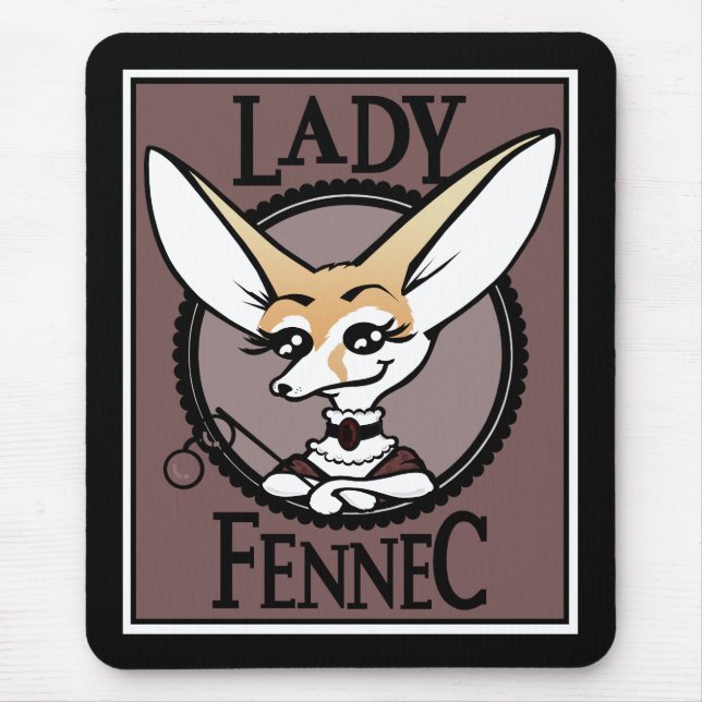 CUTVINTAGE STIL TECKNAD FENNEC FOX MOUSE PAD MUSMATTA (Framsidan)