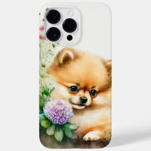 CUTWATERCOLOR POMERANIAN PUPPG HUND