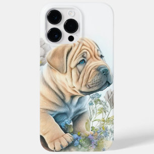 CUTWATERCOLOR SHAR PEI PUPPY HUND