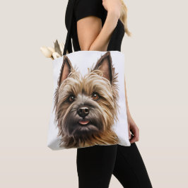 CUTWATTERCOLOR CAIRN TERRIER HUND ANSIKTE TYGKASSE