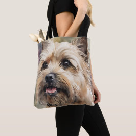 CUTWATTERCOLOR CAIRN TERRIER HUND ANSIKTE TYGKASSE