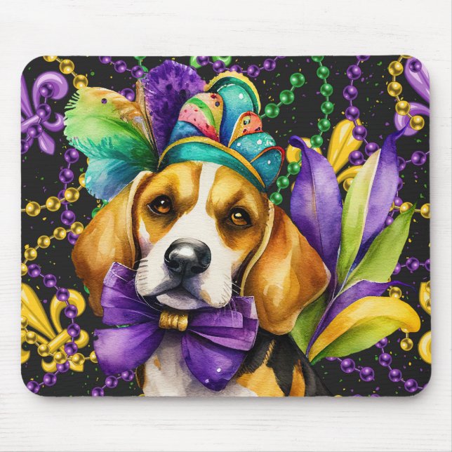 CUTWATTERCOLOR MARDI GRAS BEAGLE HUND MUSMATTA (Framsidan)