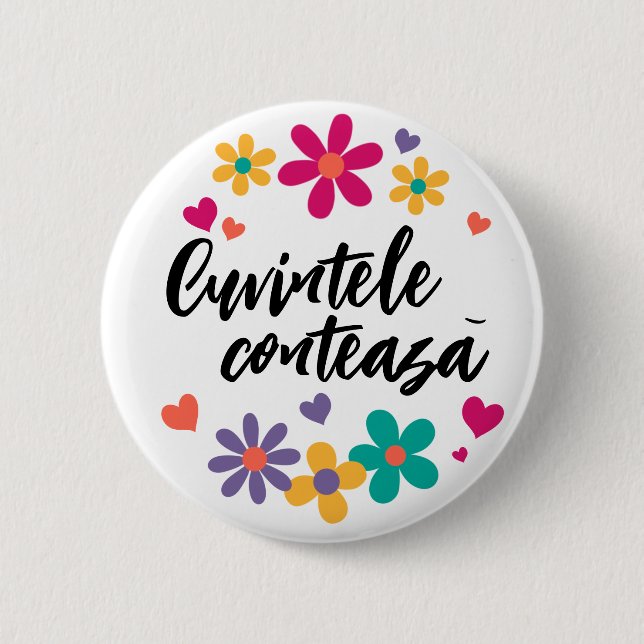 ’Cuvintele contează’ Button Knapp (Framsida)