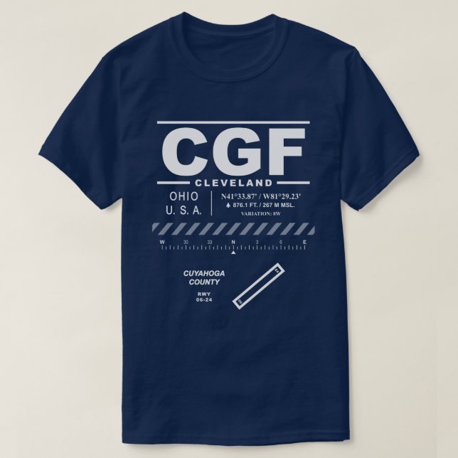 Cuyahoga County Airport CGF T Shirt (Design framsida)