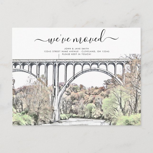 Cuyahoga Valley Flytta Announcement Postcard Meddelande Vykort (Framsida)