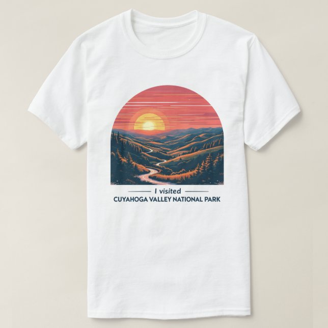 Cuyahoga Valley National Park Retro Scenia Art - O T Shirt (Design framsida)